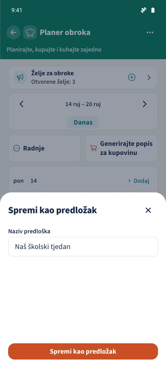 Izvorni tjedan spreman je za spremanje s nazivom Naš školski tjedan.