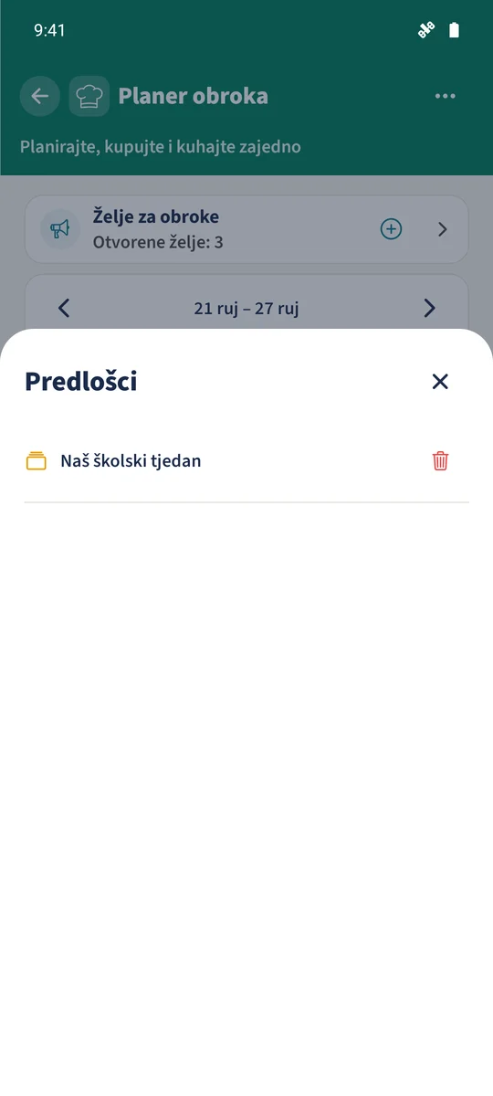 Spremljeni predložak dostupan je za ciljni tjedan od 21. do 27. rujna 2026.