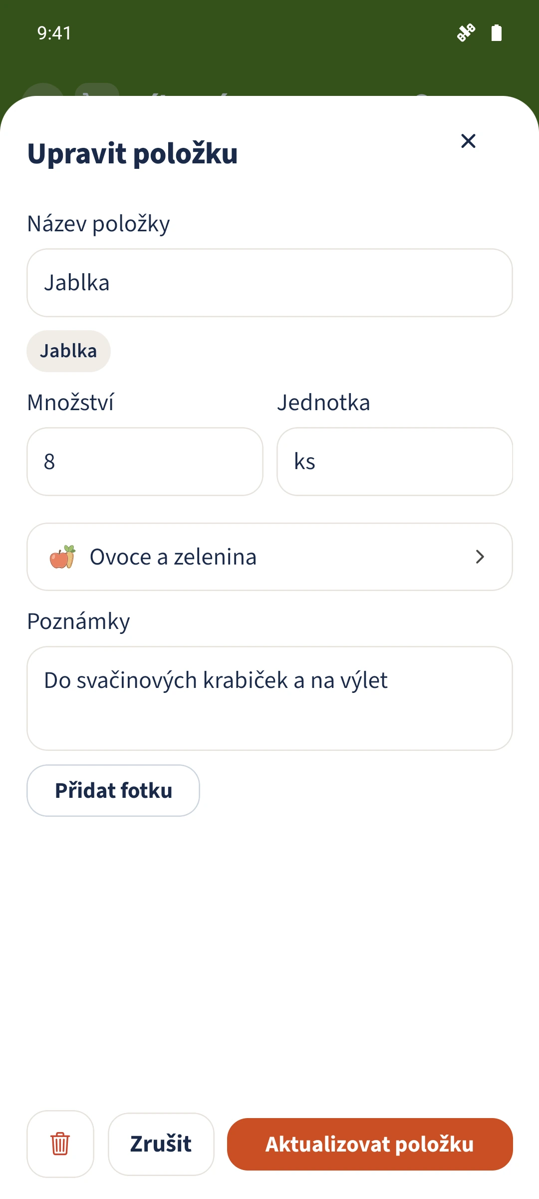 Editor obsahuje osm kusů a „Svačinové krabičky a náš výlet“.