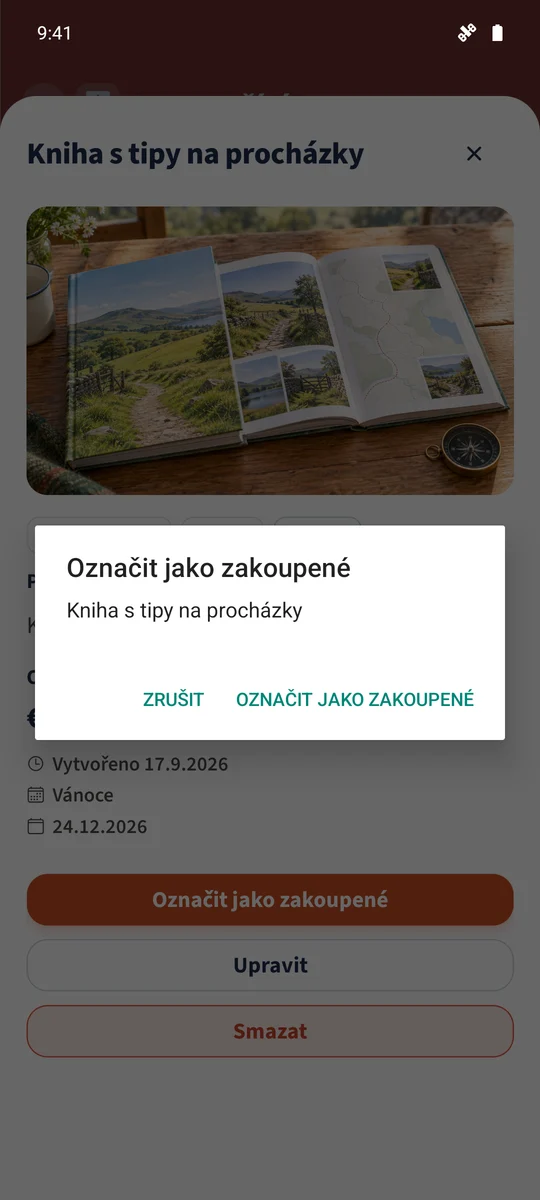 Potvrzovací okno určuje přání před změnou stavu.
