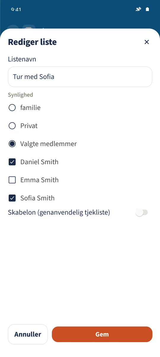 Listeeditoren har Daniel og Sofia valgt, mens Emma er fravalgt.