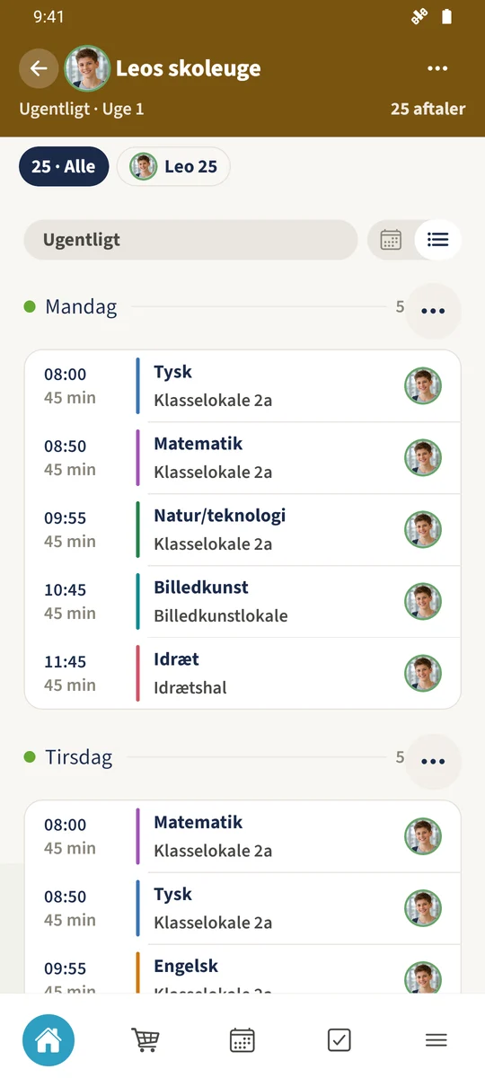 Uge A i Leos plan starter mandag med Tysk.
