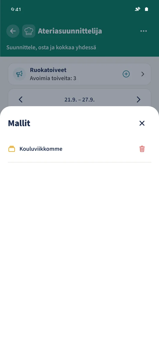 Tallennettu malli on saatavilla kohdeviikolle 21.–27.9.2026.