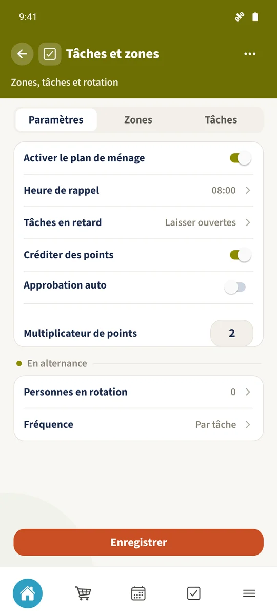 Capture prévue : Lier le ménage aux points de récompense : vue 1.