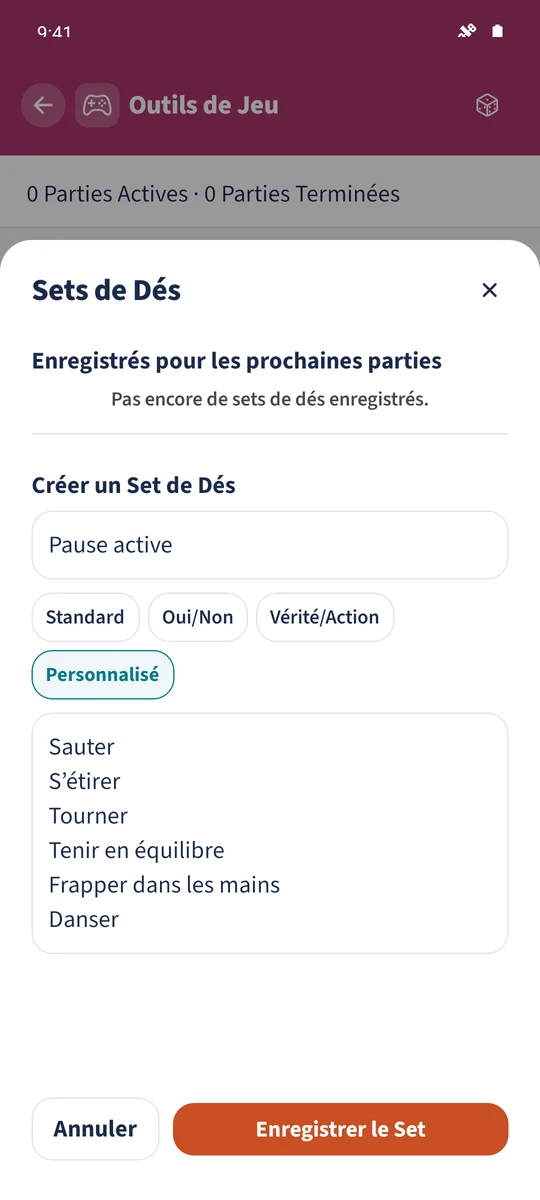 Capture prévue : Créer des dés personnalisés pour les jeux en famille : vue 1.