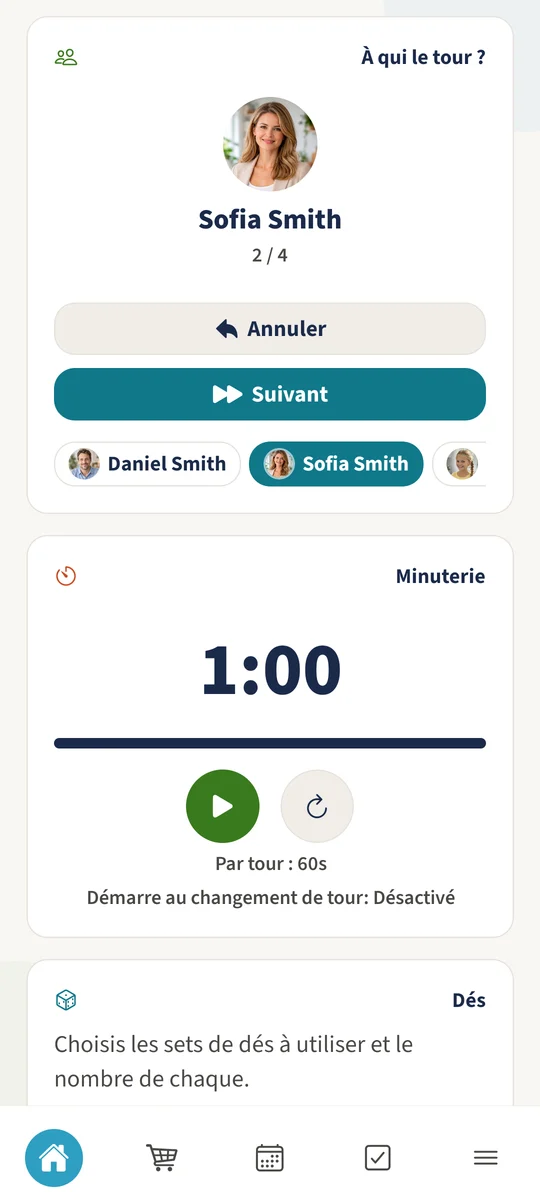 Capture prévue : Suivre à qui revient le prochain tour : vue 1.