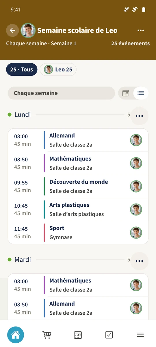 Capture prévue : Configurer des semaines alternées dans un emploi du temps : vue 1.