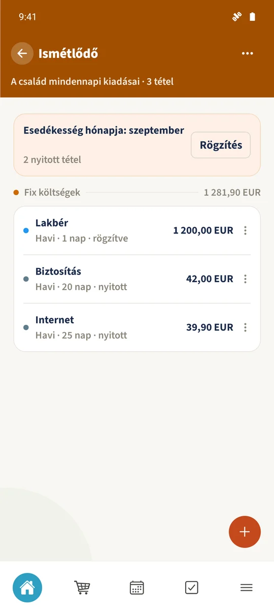 Az Internet mentése után a lista továbbra is három hiányzó ismétlődő tételt mutat 2026 októberére.