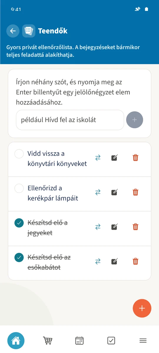 A Csomagolj be egy tartalék pulóvert hozzá lett adva és kipipálva, és a korábbi bejegyzésekkel együtt látható marad.