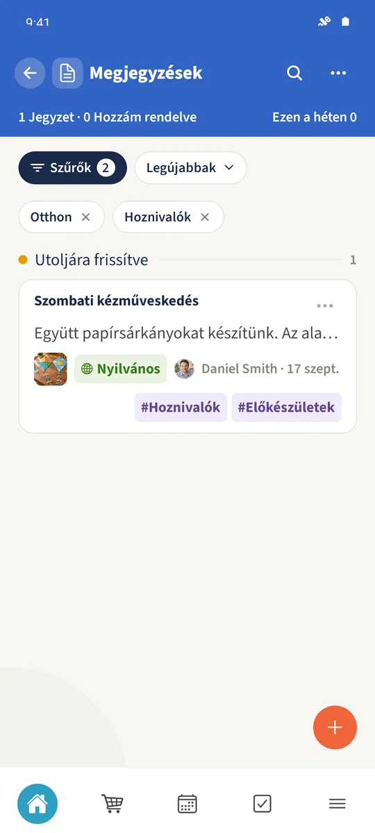 A kombinált szűrők az egyező Szombati kézműveskedés jegyzetet mutatják.