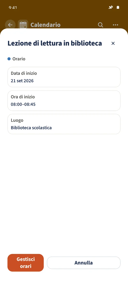 Screenshot previsto: Mostrare l’orario nel calendario familiare: schermata 1.