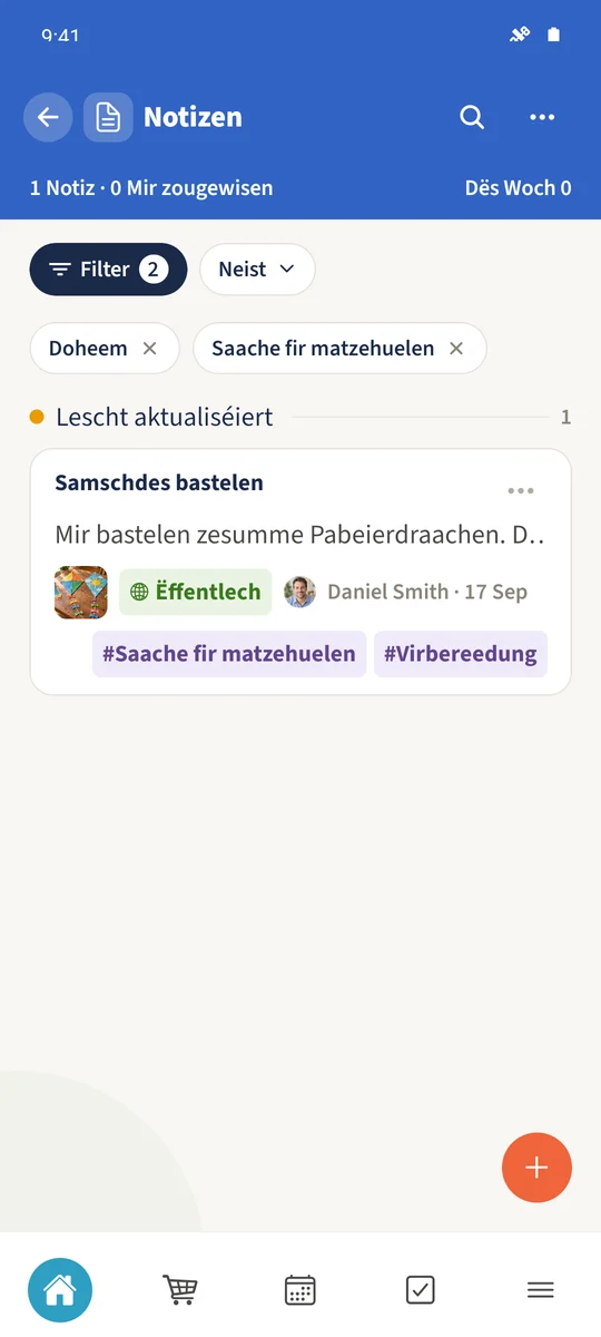 Déi kombinéiert Filtere weisen déi passend Notiz Bastelen e Samschdeg.