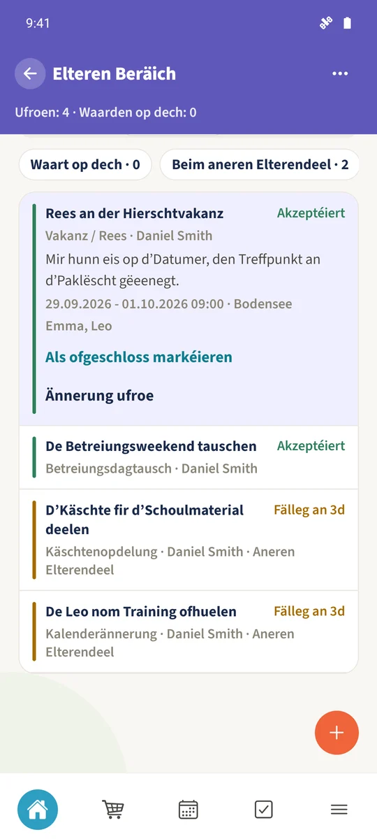 Déi akzeptéiert Bodensee-Ufro weist hir gespäichert Datumer a Plaz.
