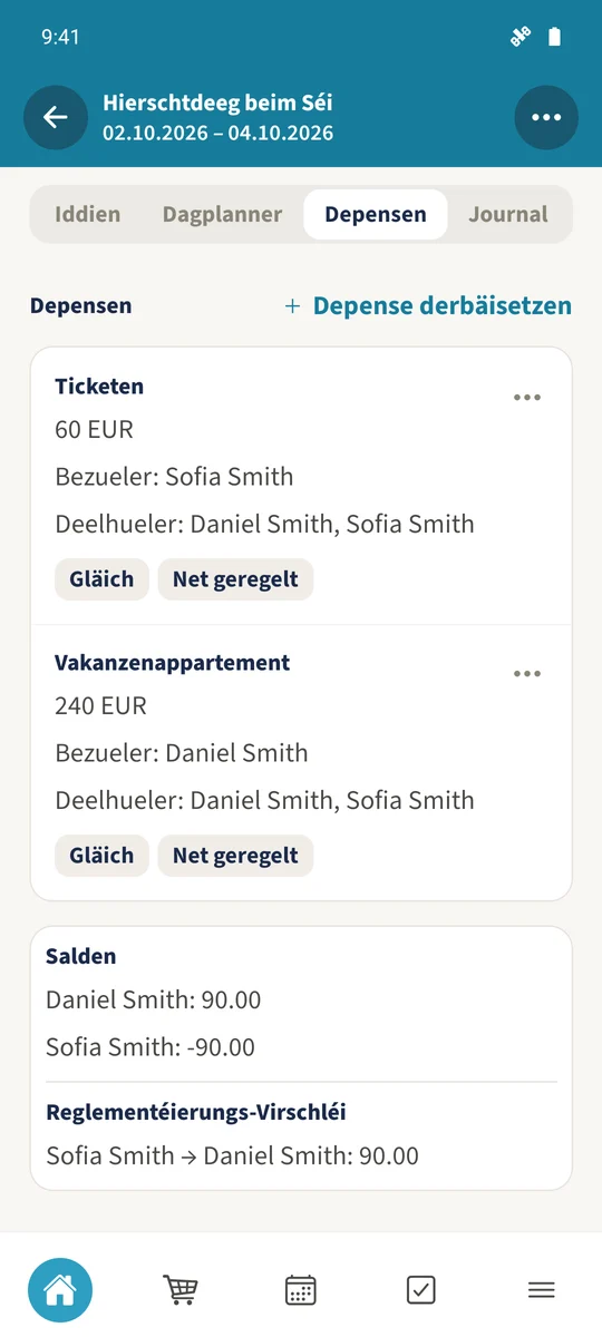 D’Rees fänkt mat 60 EUR fir Ticketen an 240 EUR fir d’Vakanzwunneng un.