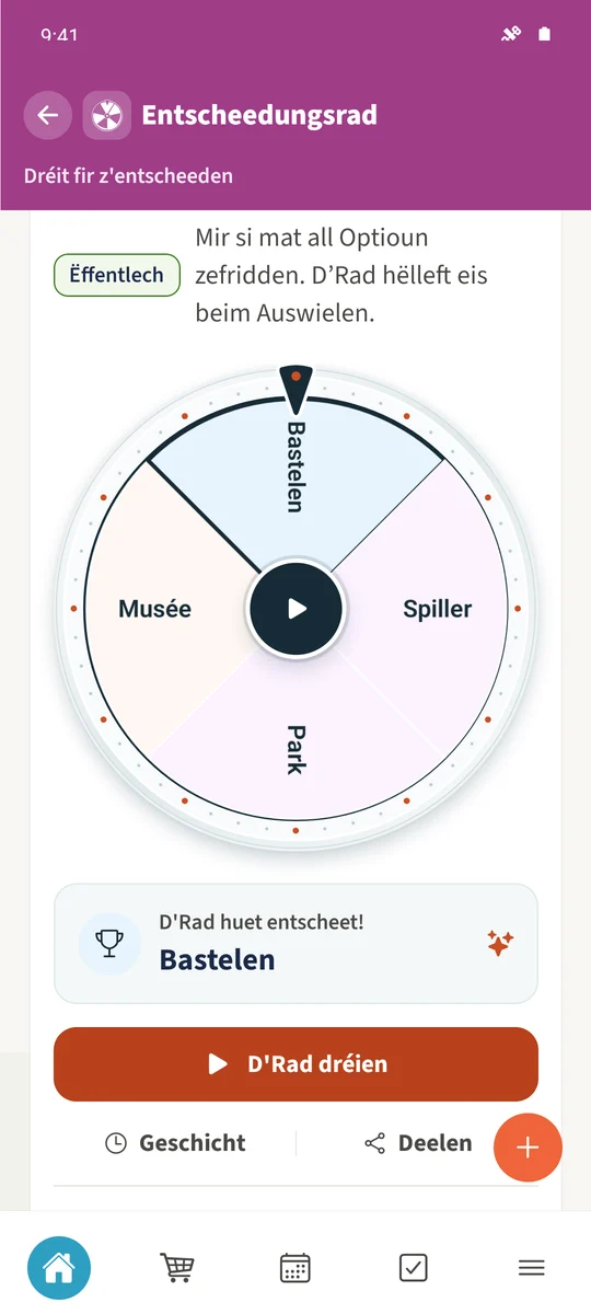 Dem Daniel seng ofgeschlosse Dréiung weist hir gewielt Optioun.
