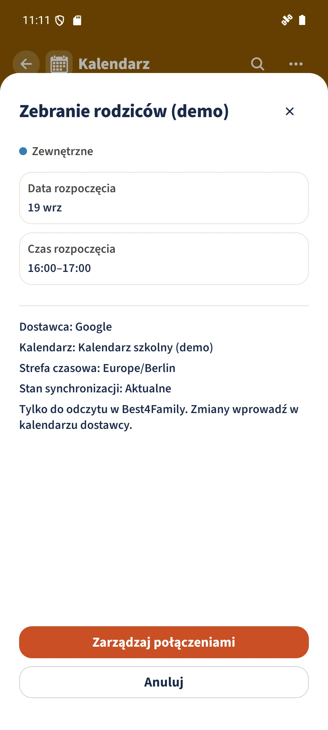Zewnętrzne — Dostawca: Google, Źródło