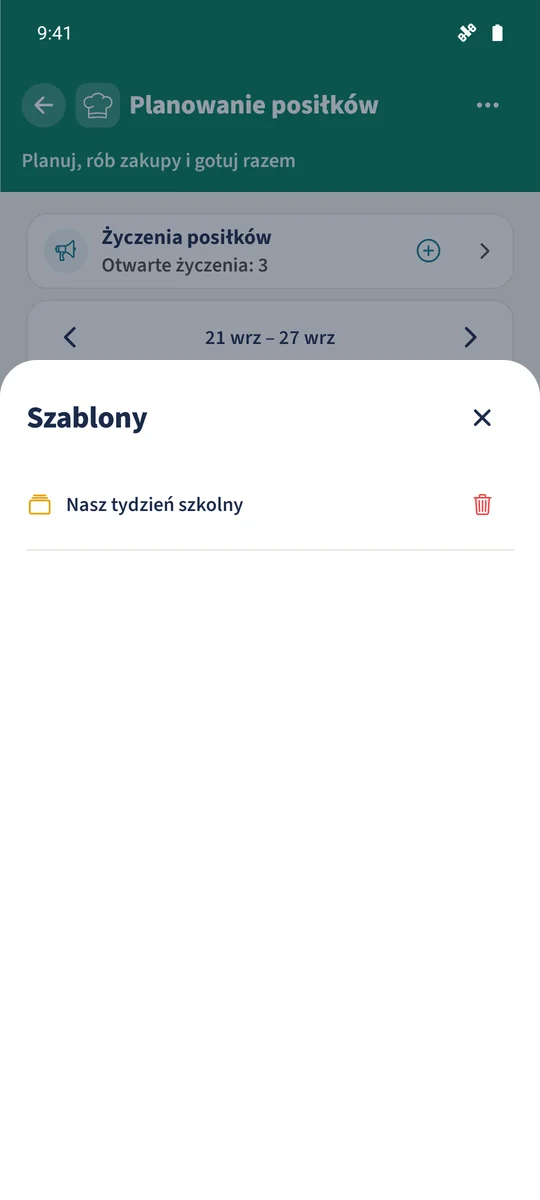 Zapisany szablon jest dostępny dla tygodnia docelowego 21–27 września 2026 r.