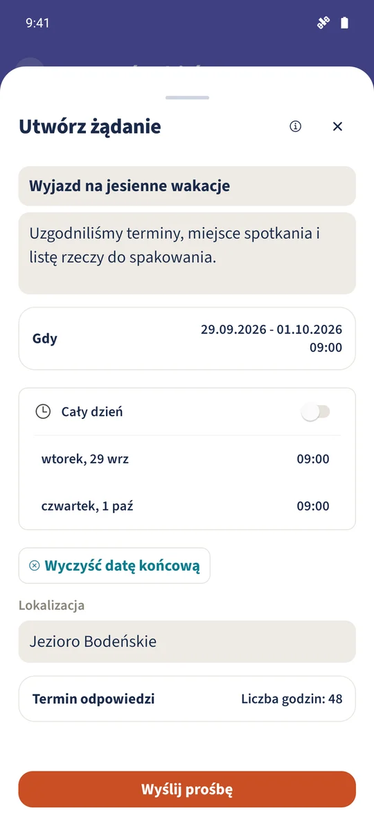 Niewysłana prośba o podróż zawiera szczegóły wyjazdu Emmy i Leo.