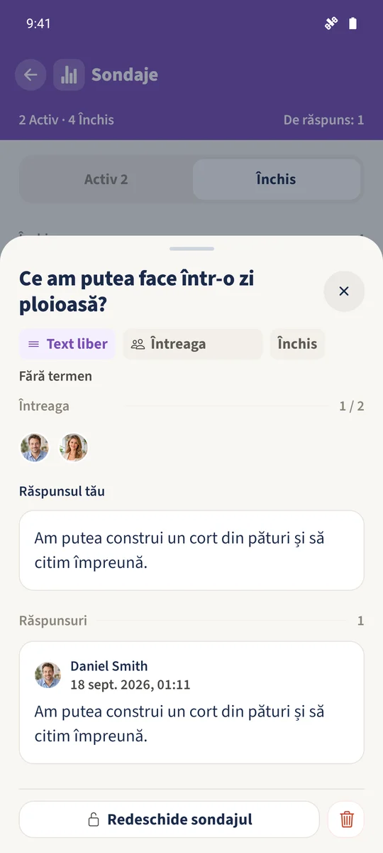 Text liber arată ideea lui Daniel despre fort din pături și citit împreună.