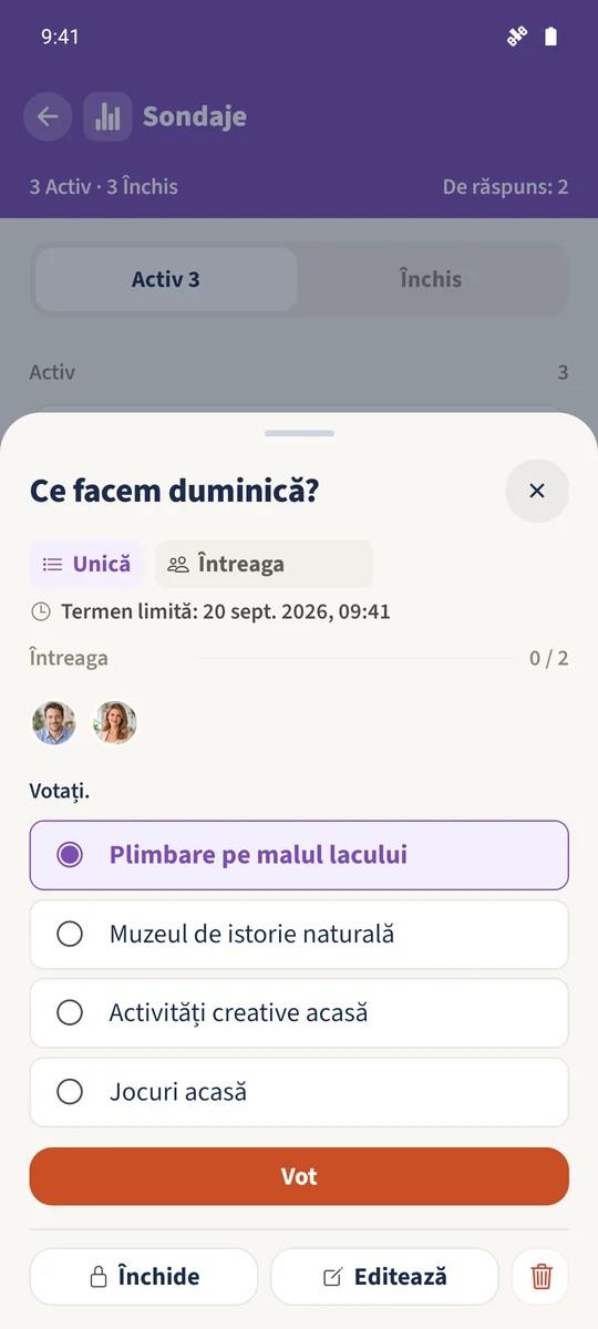 Alegere unică are doar Plimbare pe malul lacului selectată.