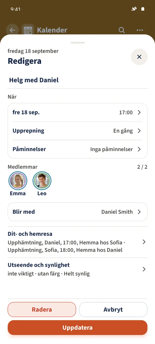Emma och Leo är valda för en helgvistelse hos Daniel.