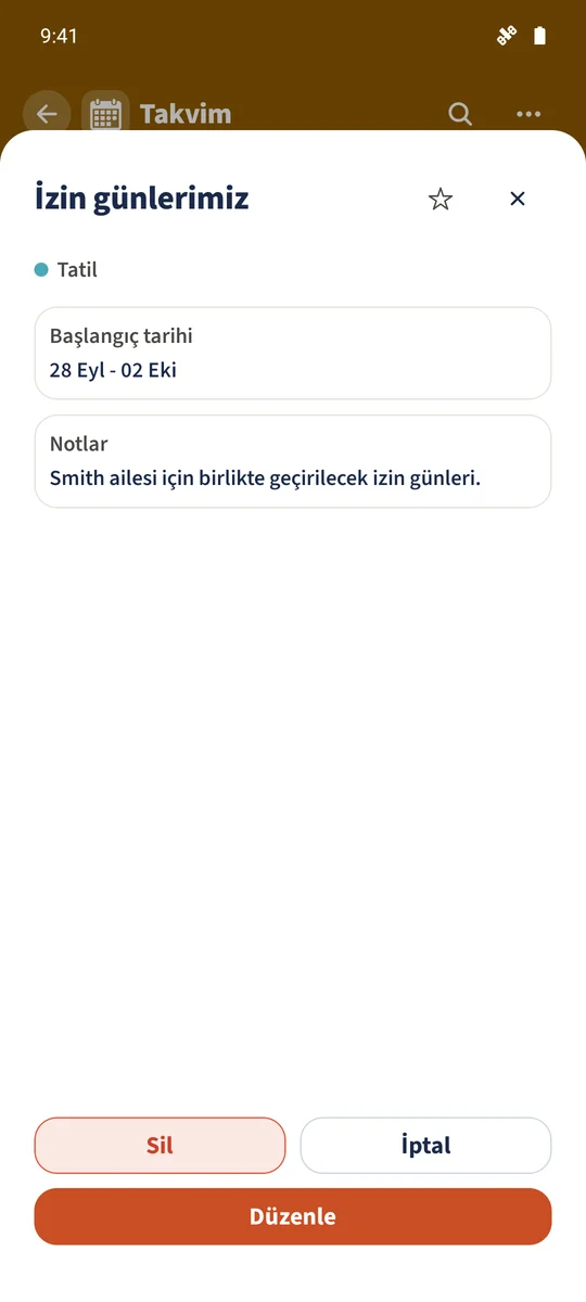 İzin günlerimiz, ortak bir aile notuyla 28 Eylül–2 Ekim 2026 tarihlerini kapsar.