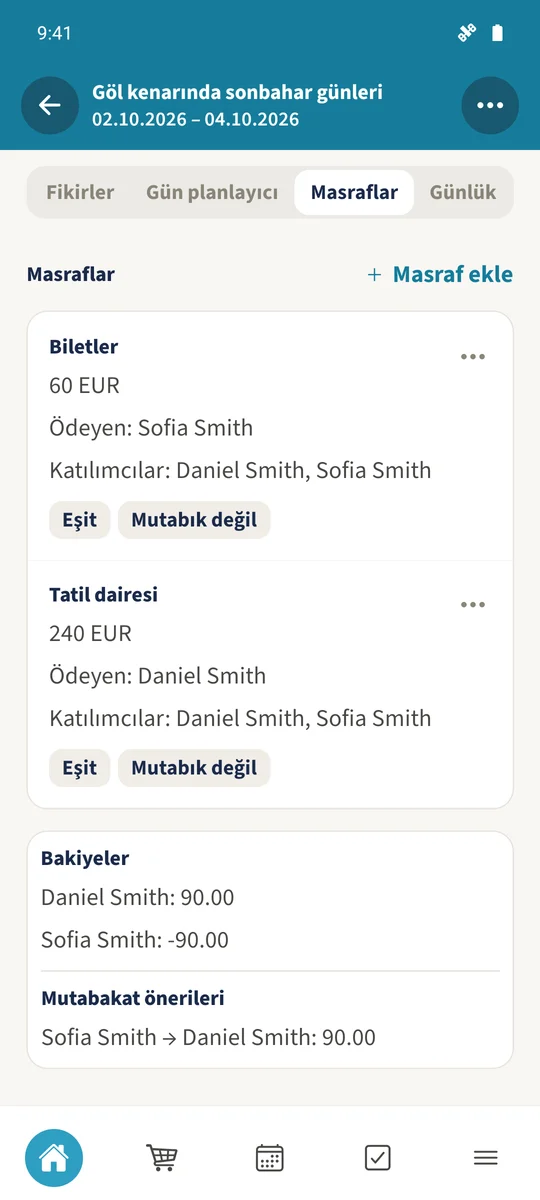 Gezi, biletler için 60 EUR ve tatil dairesi için 240 EUR ile başlar.
