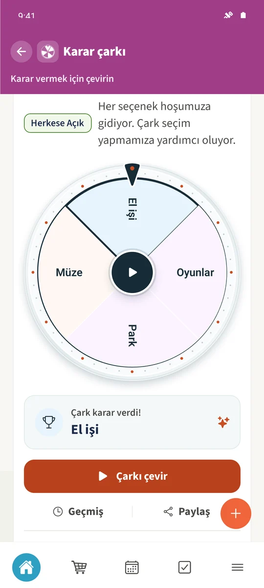 Daniel'in tamamlanan çevirmesi seçeneğini gösterir.