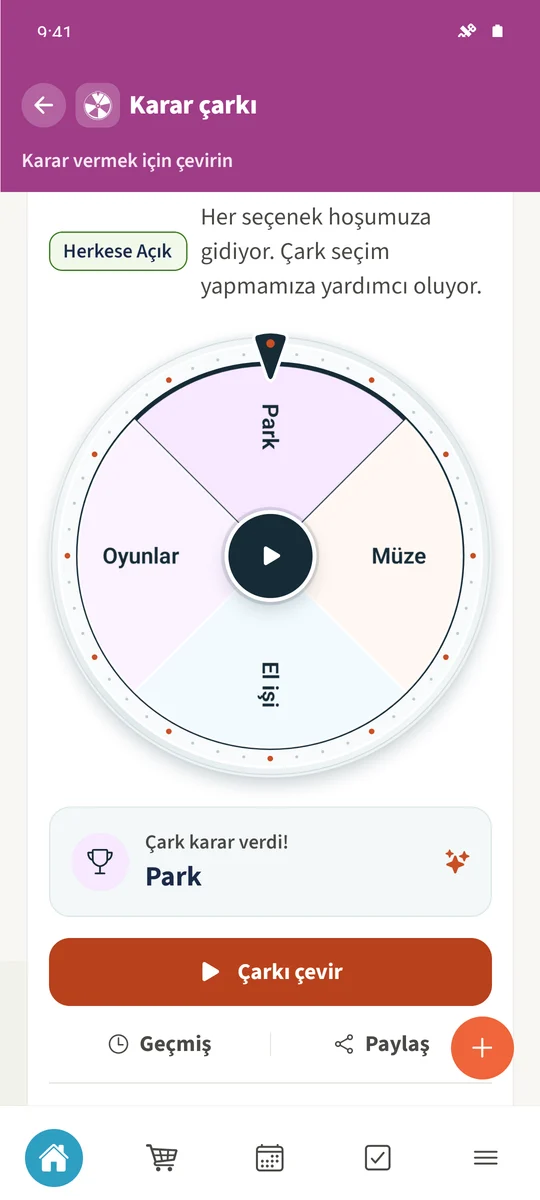 Sofia'nın aynı çarkı sonradan çevirmesi seçeneğini gösterir.